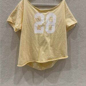 Brandy Melville Light Yellow Graphic Tee